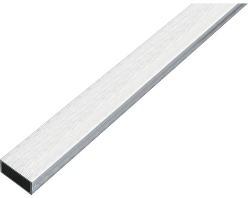 Rechthoekige aluminium buis, roestvrijstalen uitvoering, lichte afwerking, 20x10x1 mm, 1 m