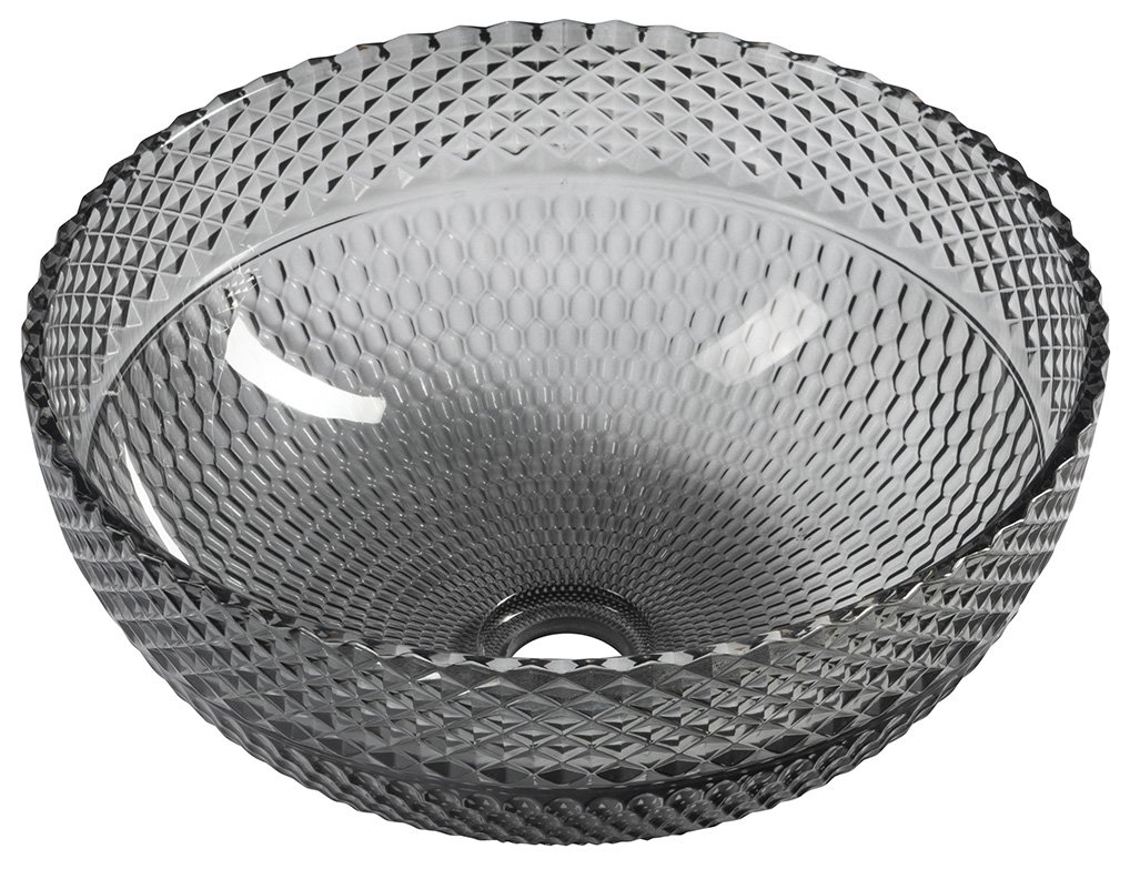 Sapho Marac glazen waskom 40x40cm zwart