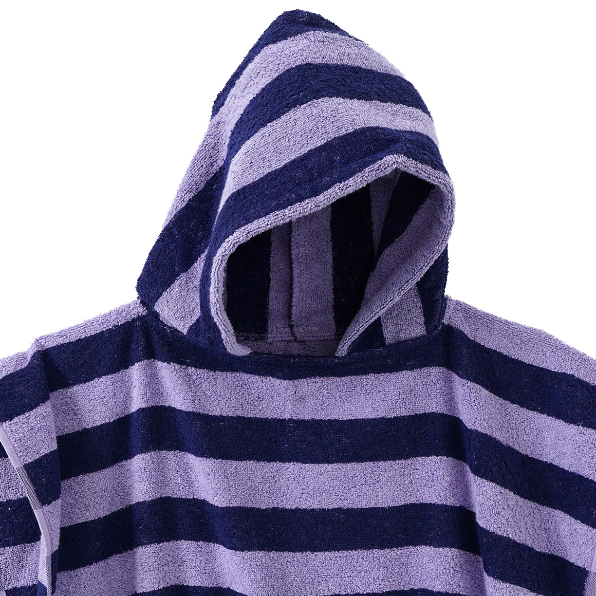 Famy Badeponcho mit Streifen dunkellila / helllila