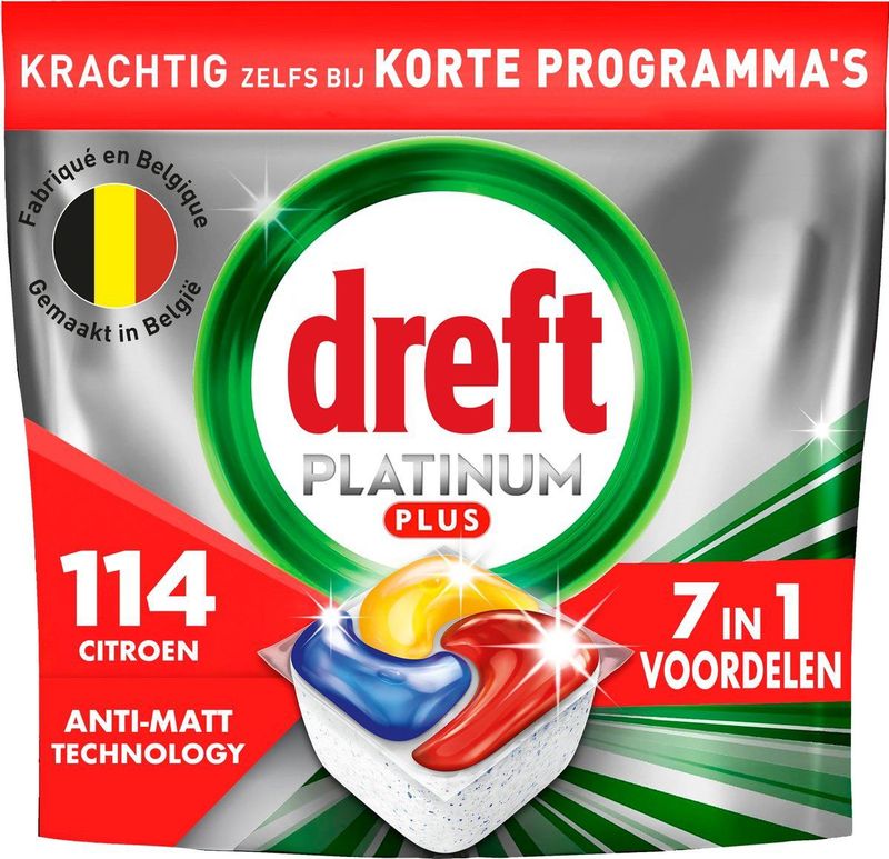 Dreft - Platinum Plus - Vaatwastabletten - 60 Stuks - Anti-Dofheidstechnologie