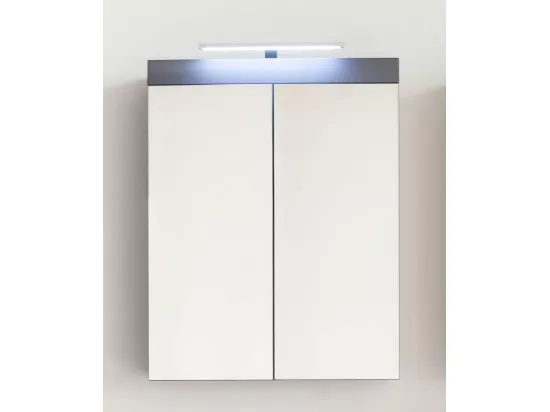 Meuble haut éclairage non inclus- Mélaminé - Gris - 60 - 77 - 17 cm