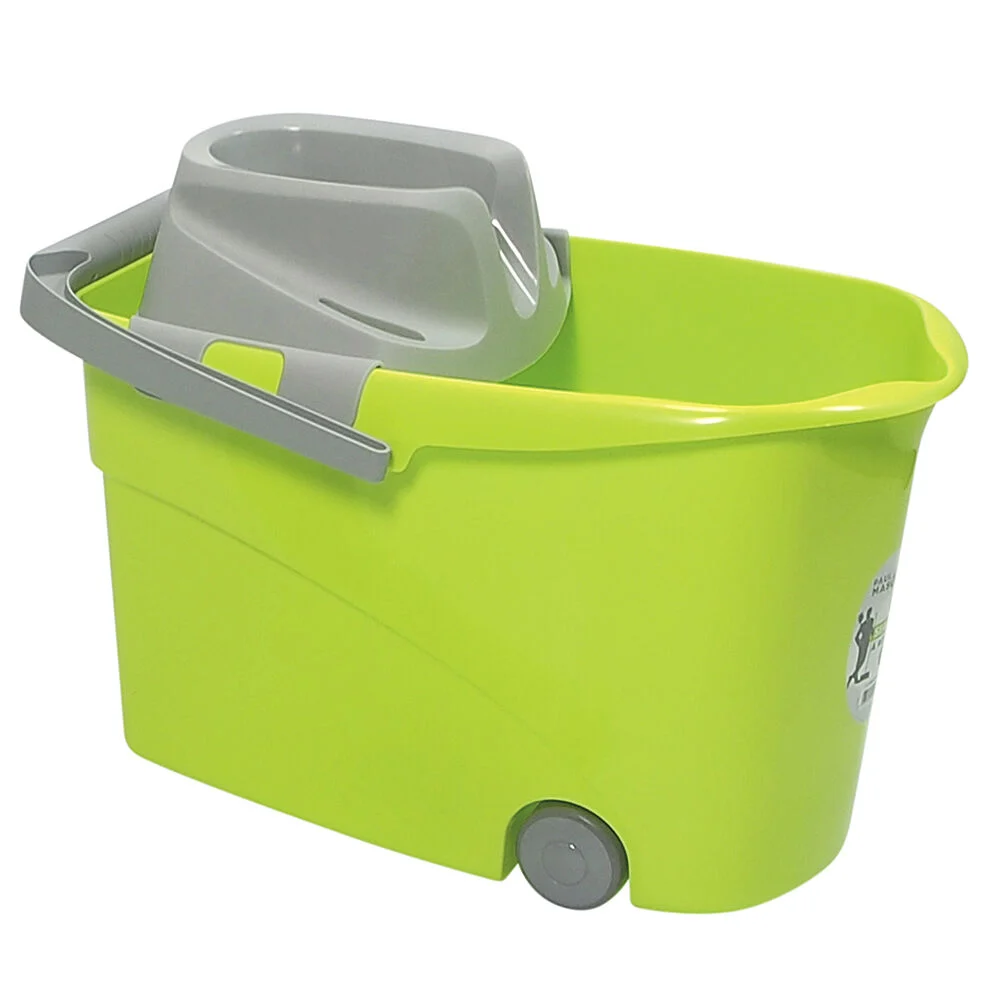 Seau Wash Easy à roulettes Paul Masquin vert et gris