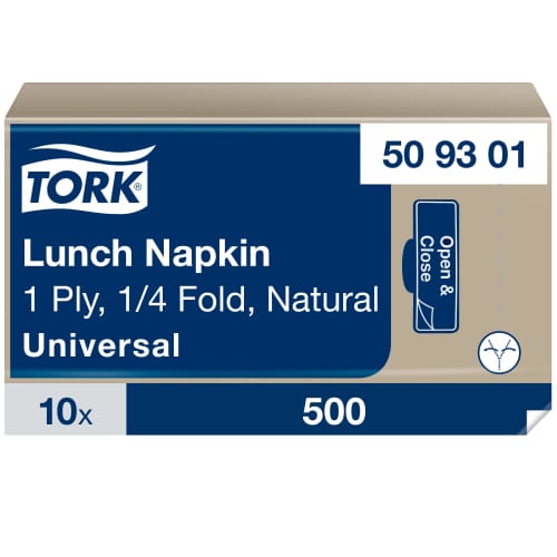 Serviette papier 32,5x32,5cm 1 pli naturelle Ecolabel Tork