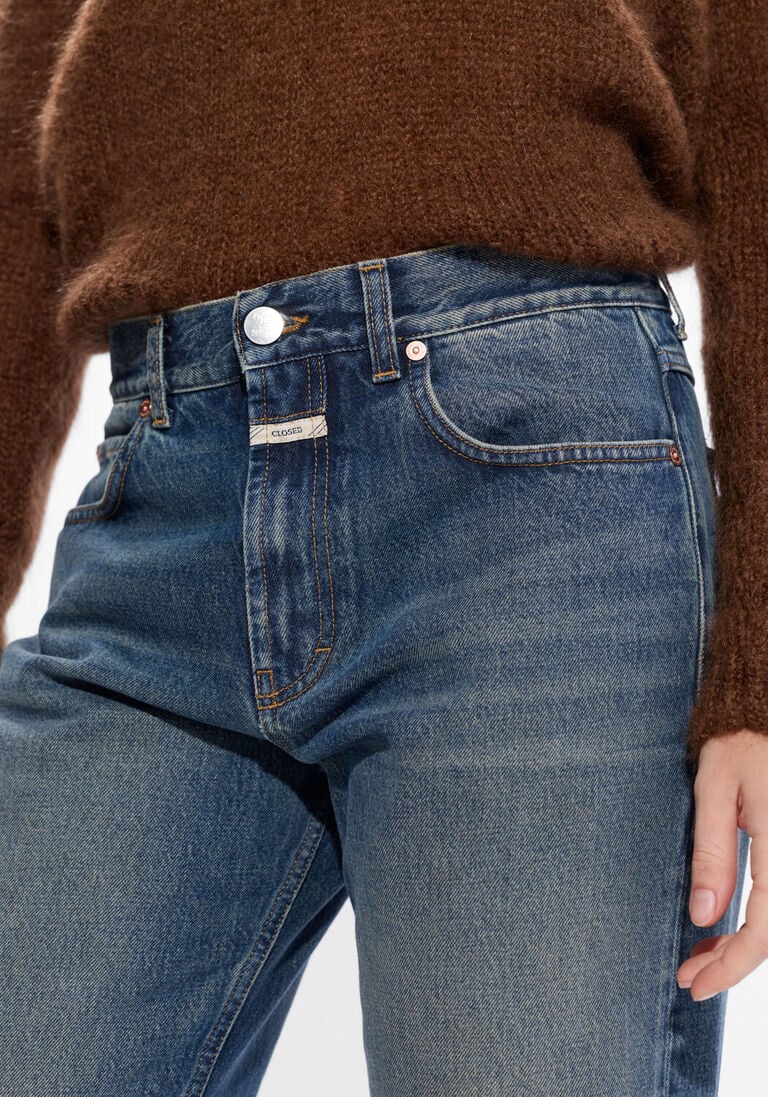 blauwe closed straight leg jeans jonta