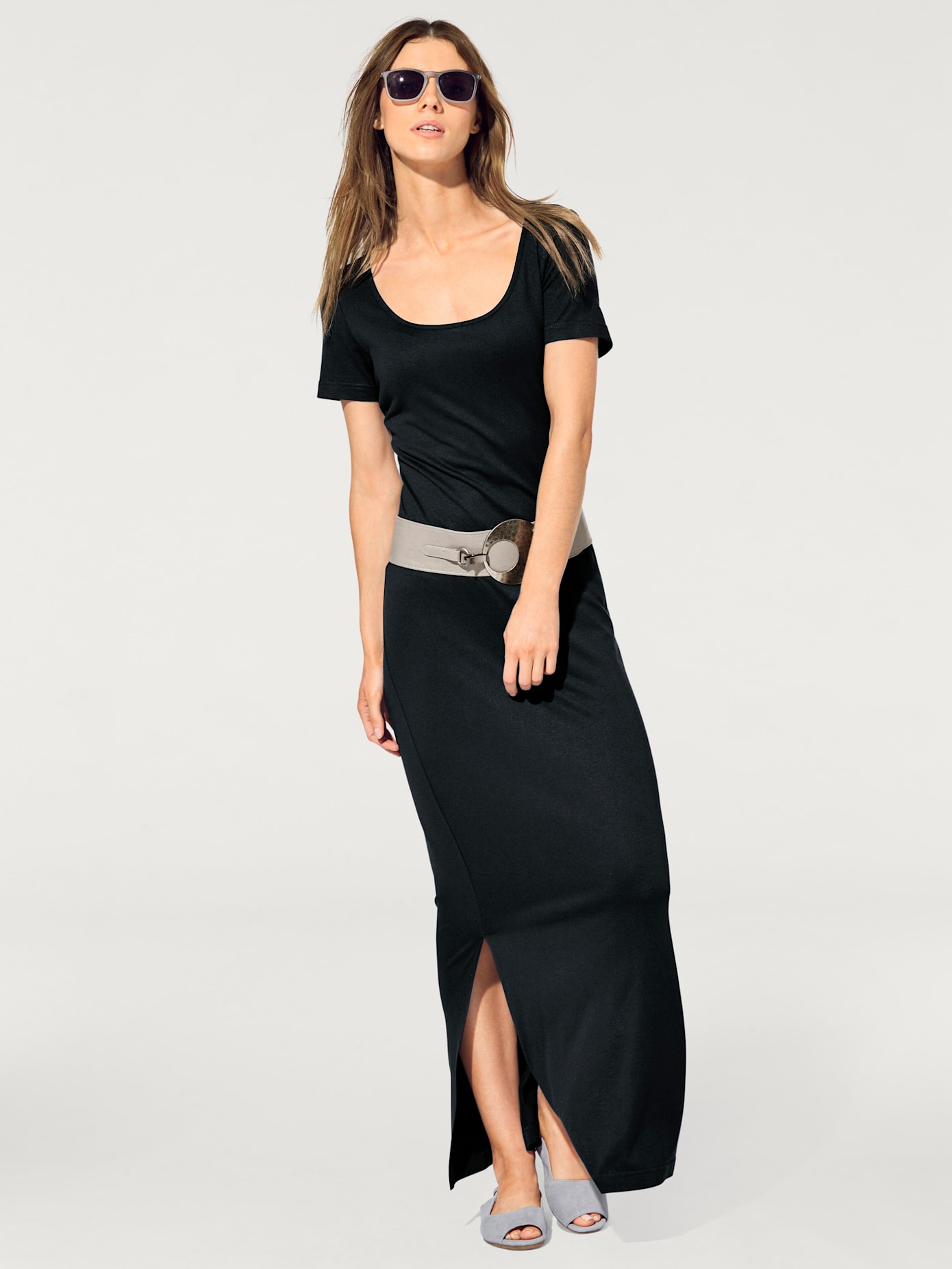 Robe en jersey coupe longue tendance, idéale pour l'été
