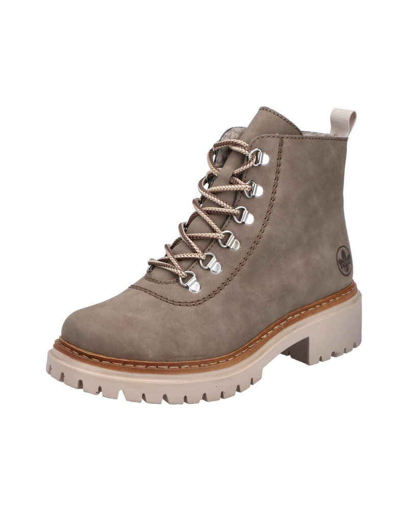 Rieker dame ankelstøvle beige | Komfortabel & varm