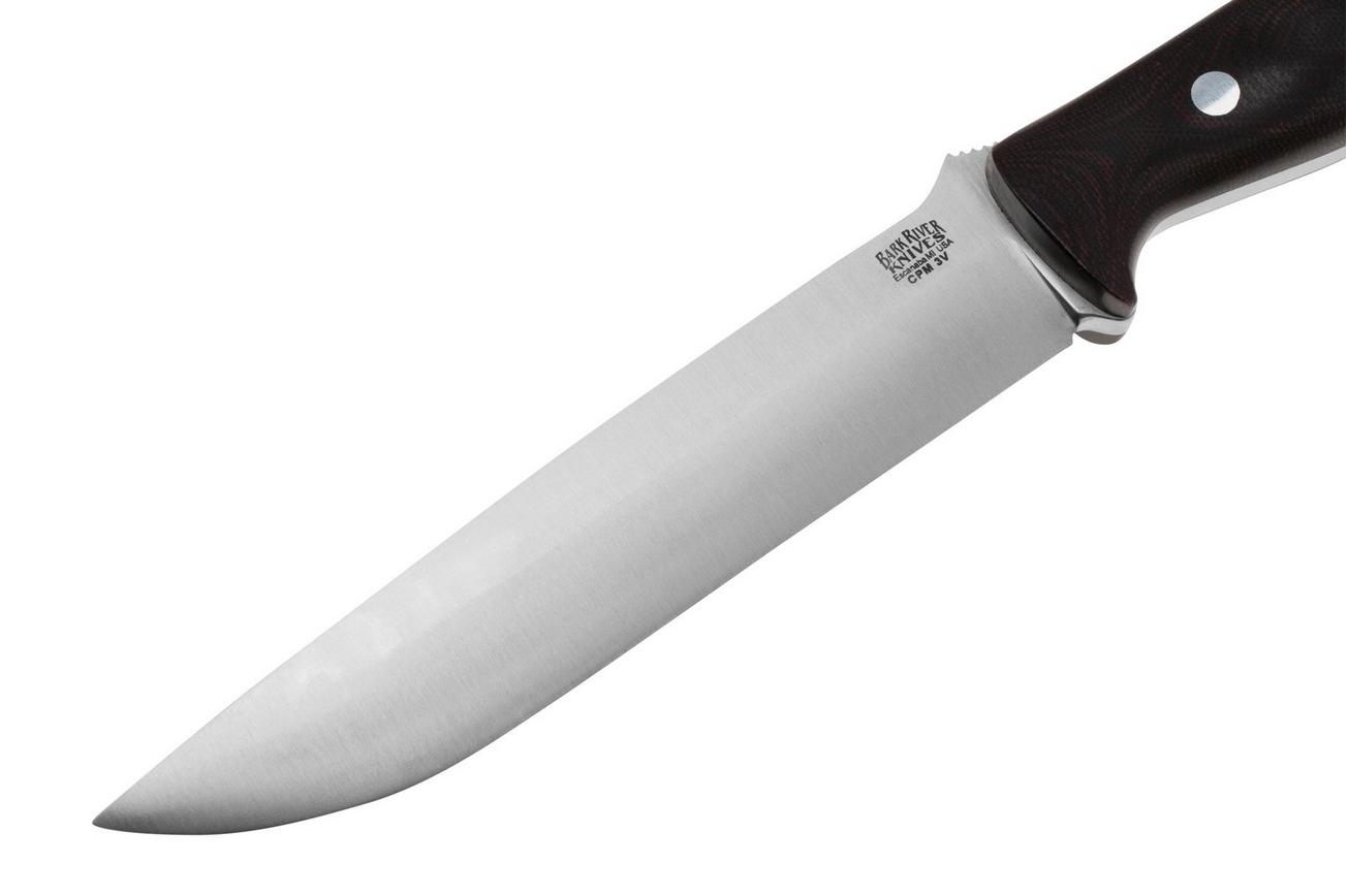 Bark River Bravo 2 CPM 3V, Burgundy Canvas Micarta, outdoormes