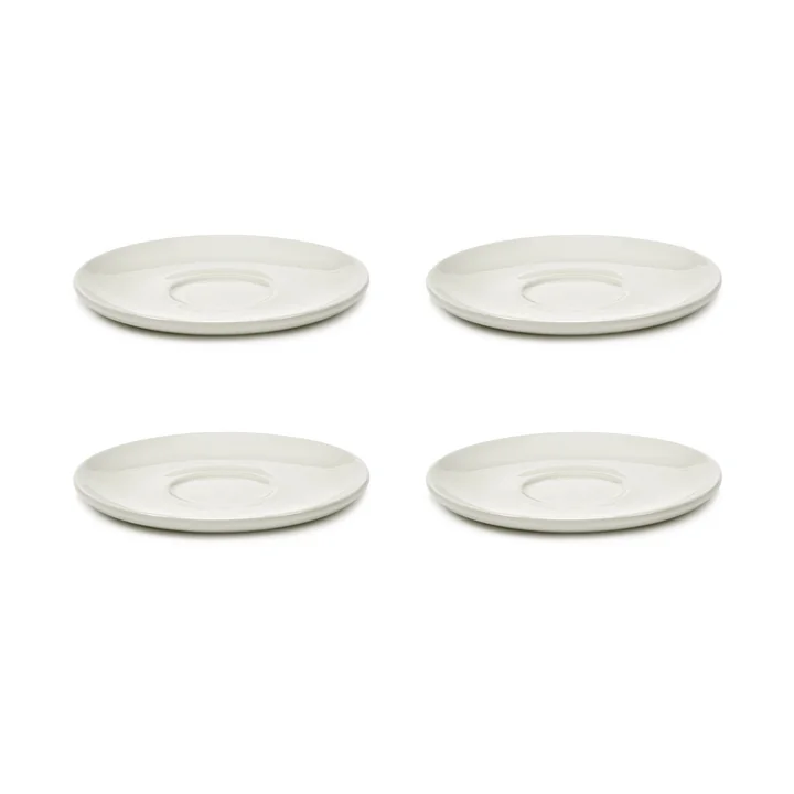 Serax - Zuma Untertasse zur Espressotasse by Kelly Wearstler, Ø 10,5 cm, Salt / weiss (4er-Set)
