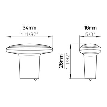 Knop Xenia rvs look 35mm