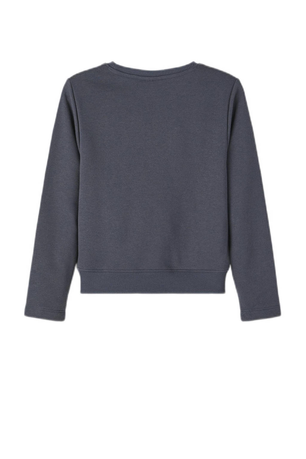 NAME IT sweater NKFOCALIA met tekst donkerblauw