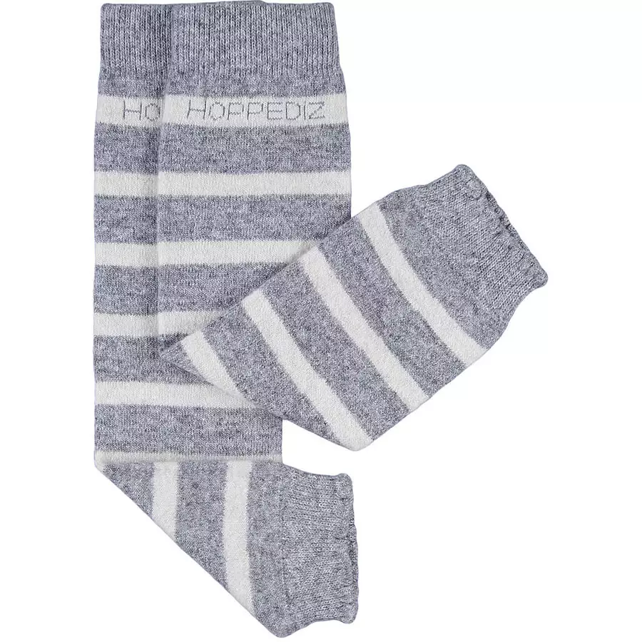 Hoppediz Beinstulpen Merino-Babystulpen gestreift graucreme