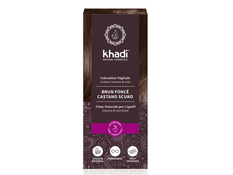 khadi Pflanzenhaarfarbe Dunkelbraun Bio-Haarfarbe pflegt das Haar zusätzlich