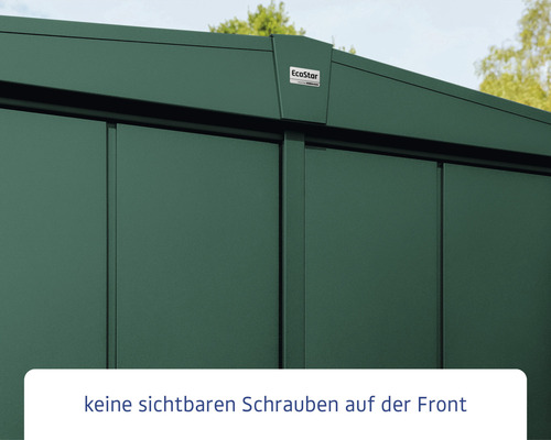 Hörmann EcoStar Elegant-S Type 2 tuinhuis RAL6005 dubbele deur 258,8 x 247,7 cm groen