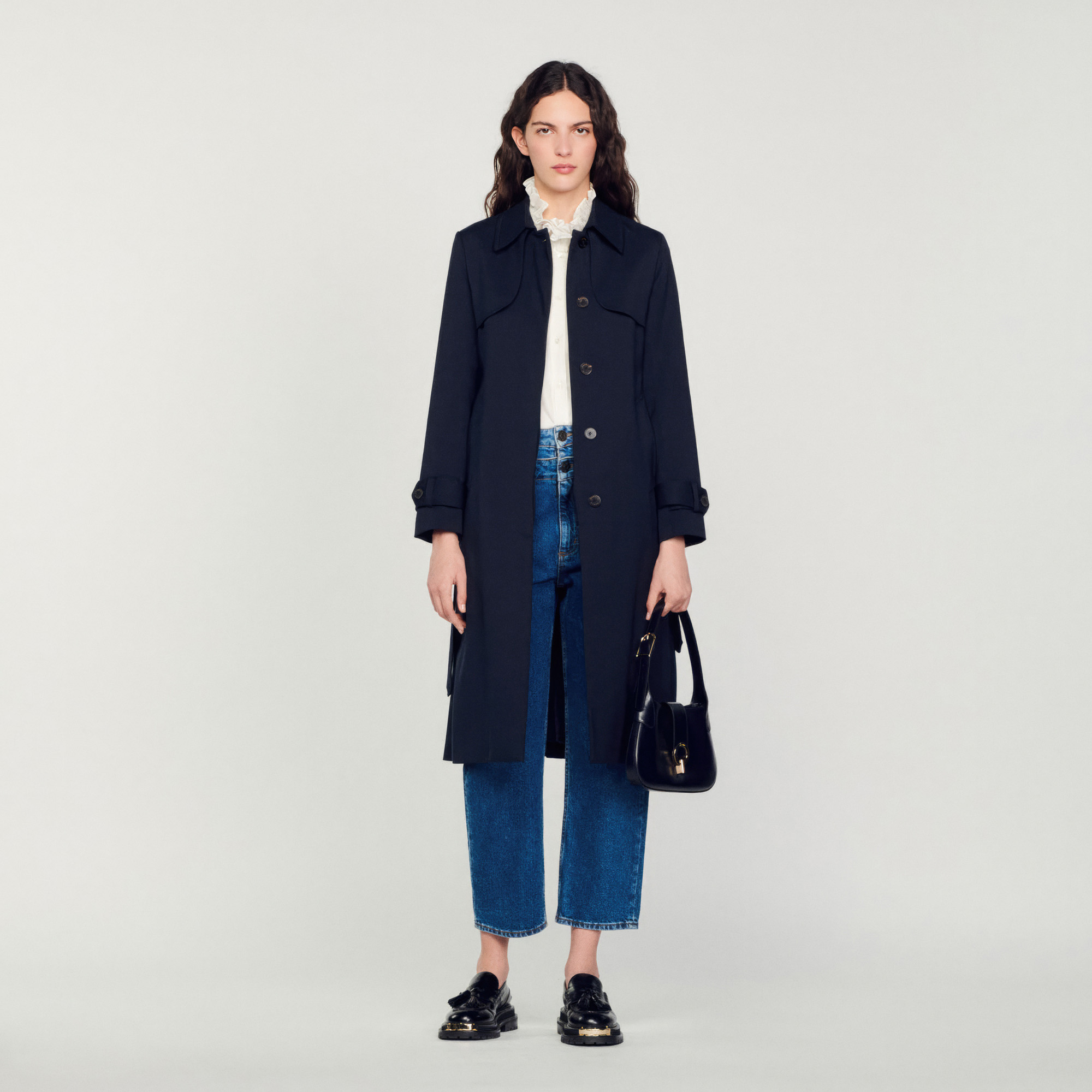 Trench-coat á empiécement plisse