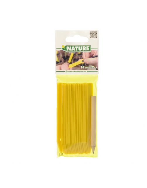 Nature Plantenetiketten - Kweekbenodigdheden - 0.1x1x10.5 cm Geel 25 stuks