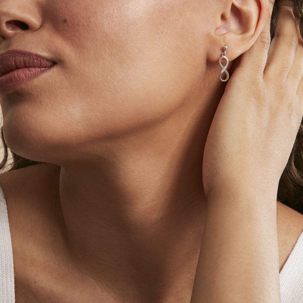 Boucles D'oreilles Pendantes Nohemi Argent Blanc Oxyde De Zirconium