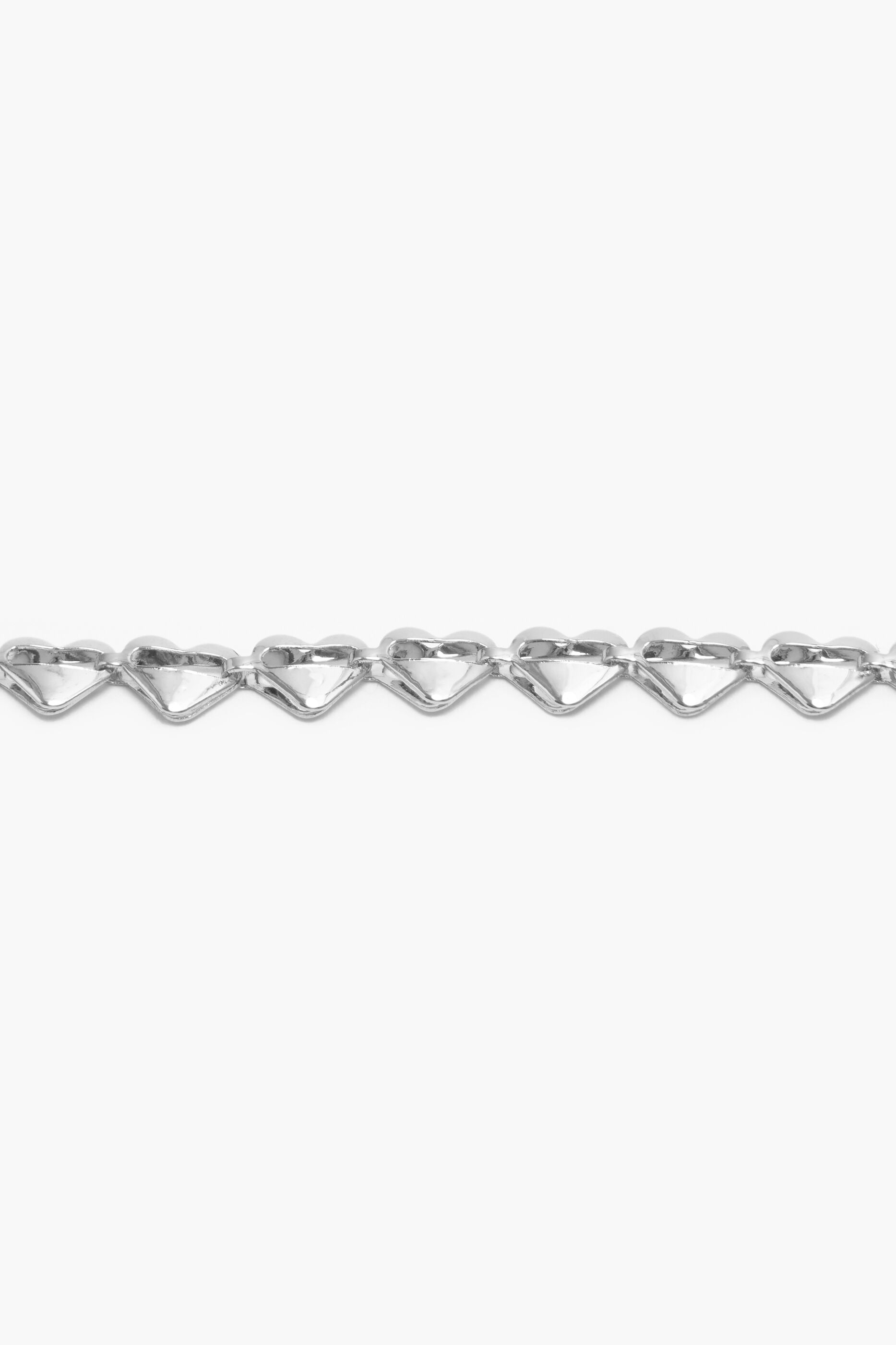 Pulseira de coração prateada
