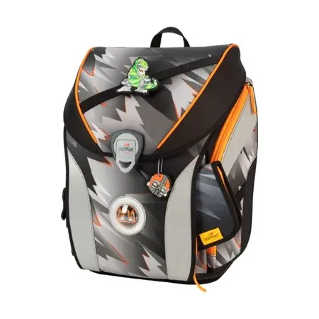 DerDieDas Schulranzen-Set ErgoFlex MAX Exklusiv LED Cyber Dino, 5-teilig