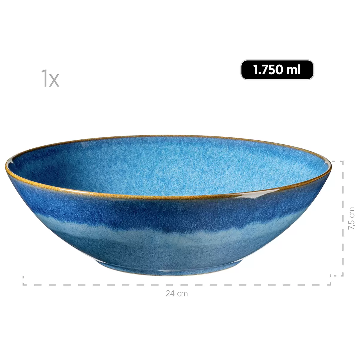 Salatset 7-tlg. OSSIA Blau