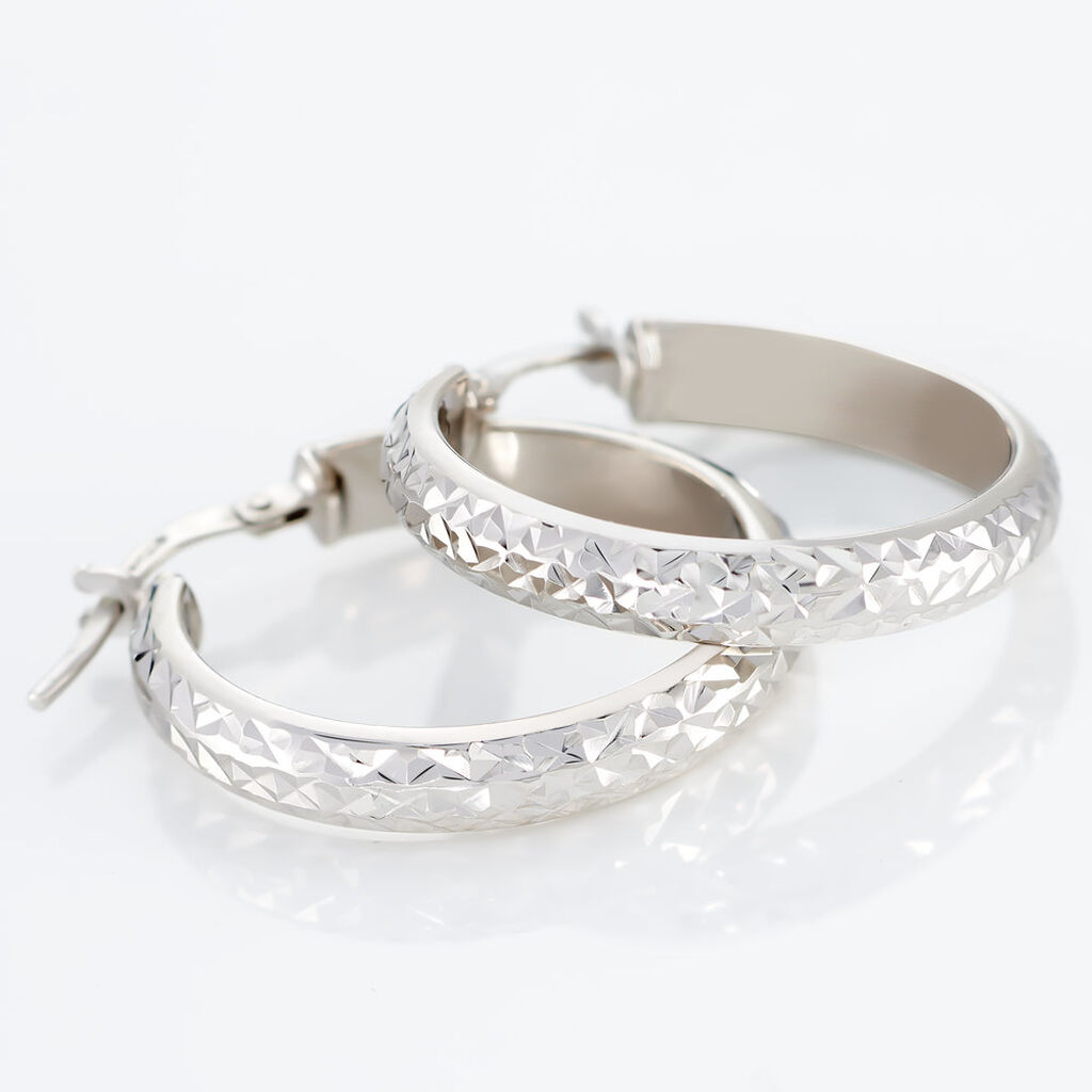 Créoles Argent Blanc Esmee