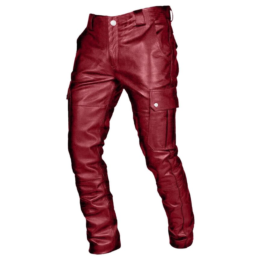 Fireon - Skinny cargobroek van imitatieleer