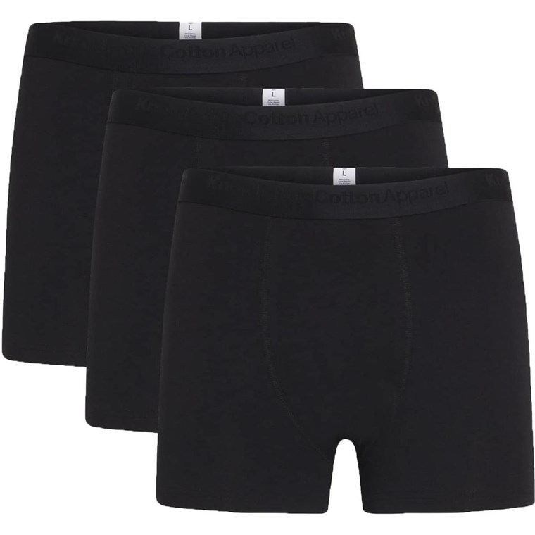KnowledgeCotton Apparel Anker 3-Pack Underwear Black Jet