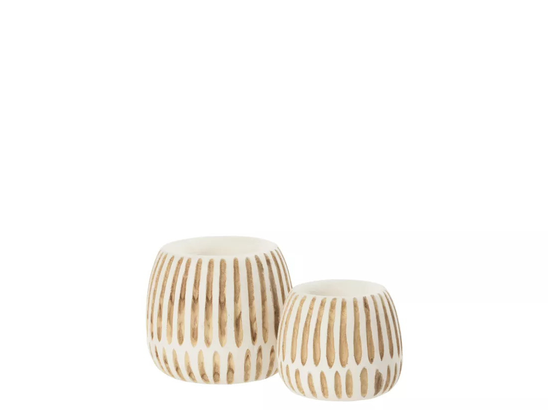 Pot ying bois blanc 20x20x17cm