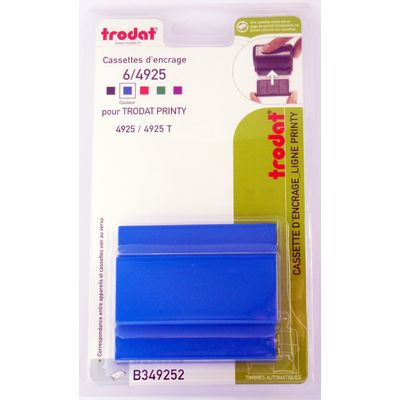 Trodat - 3 Encriers 6/4925 recharges pour tampon Printy 4925 - bleu
