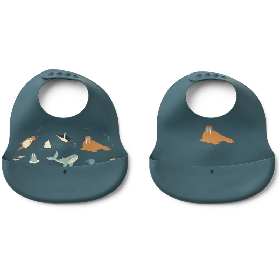 liewood siliconen slabbetjes ember - arctic sea - ocean view - 2st