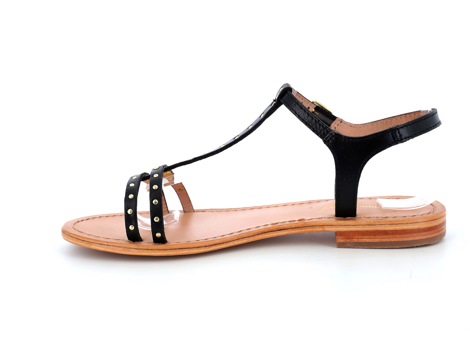 Les tropeziennes-HENYA Cuir Noir Or