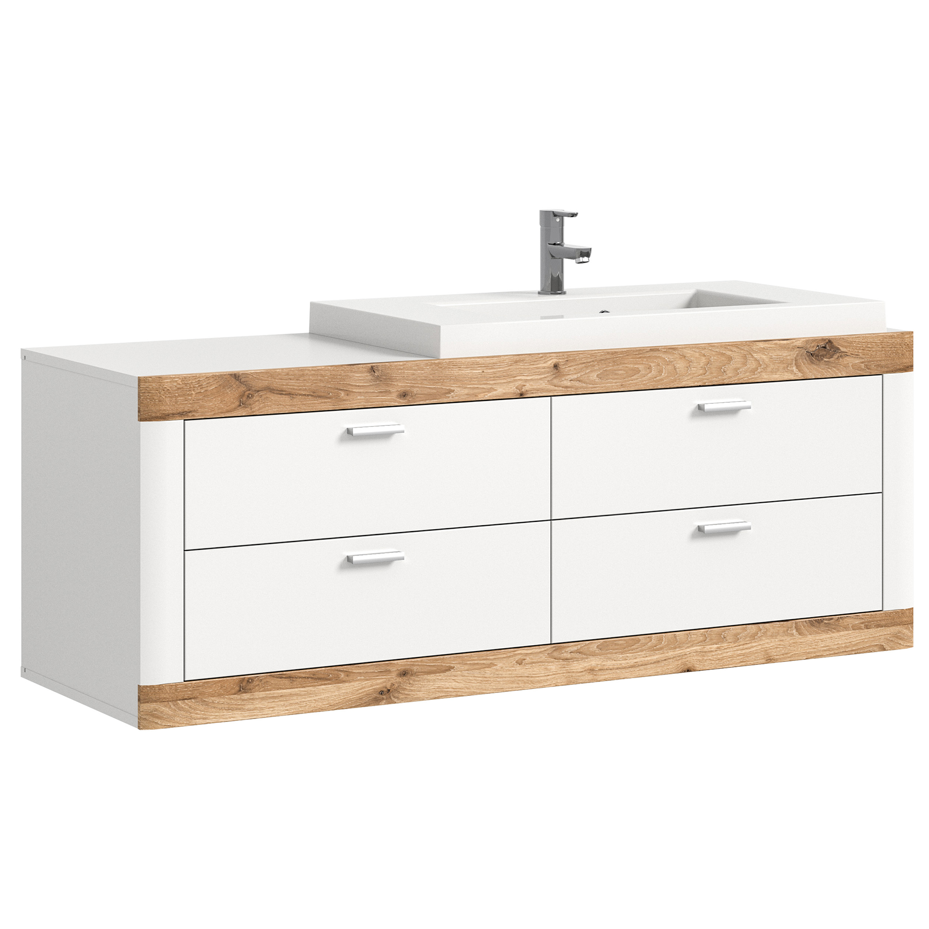 Waschbeckenunterschrank LAREDO - weiß matt - Nox Oak
