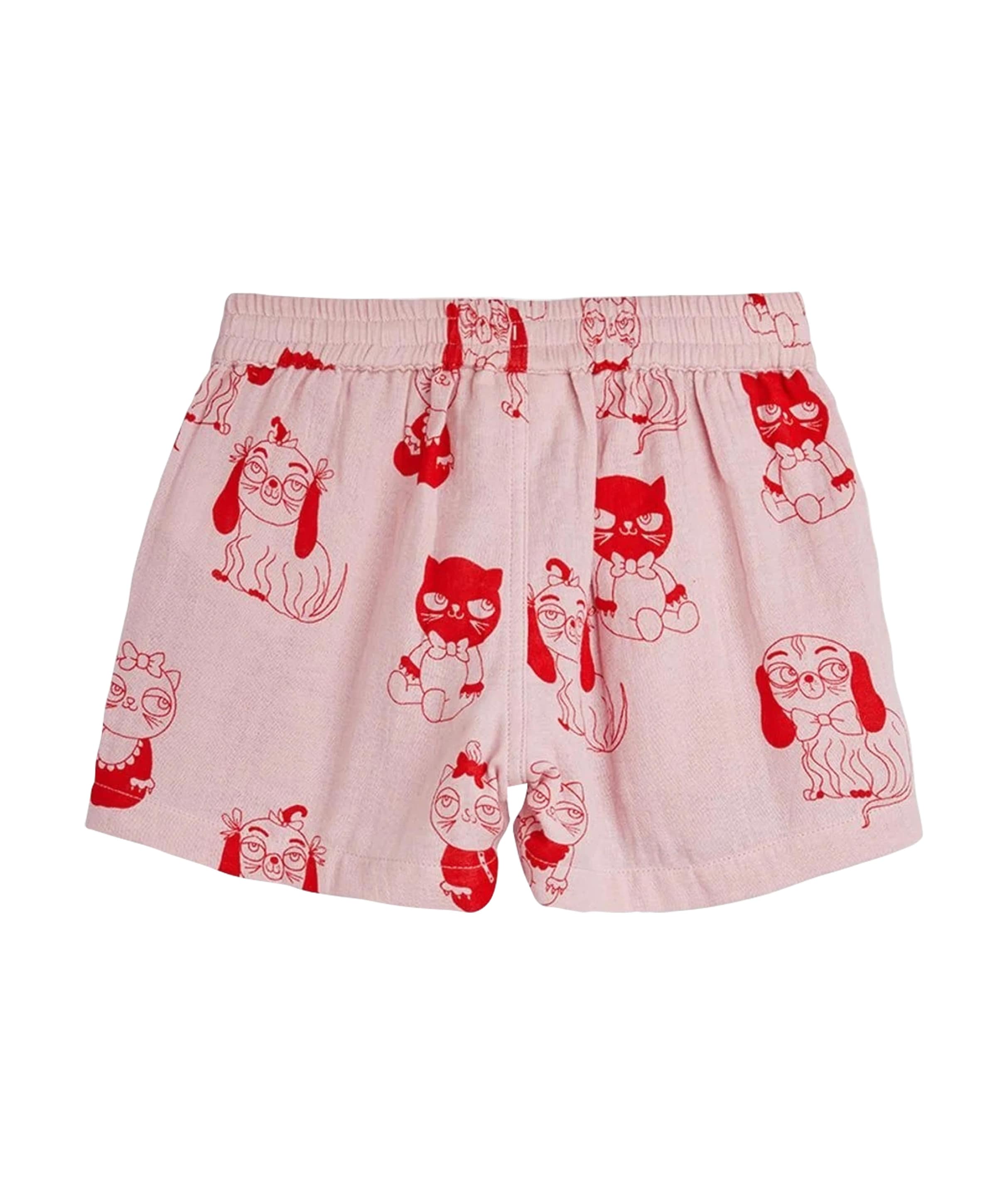 Mini Rodini Minibabies woven meisjes korte broek roze