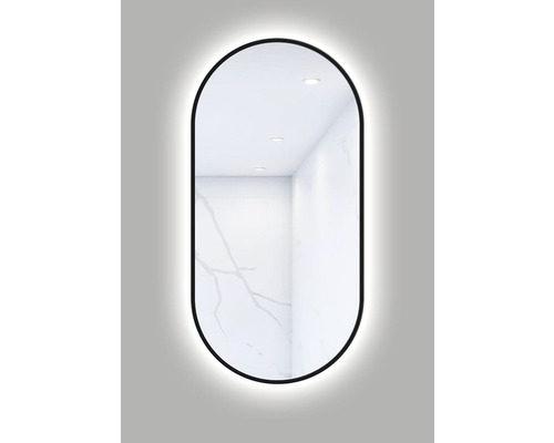 Badkamerspiegel Cordia OVAL LINE BACKLIGHT 50 x 100 zwart IP 44