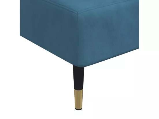 Chaise longue bleu velours