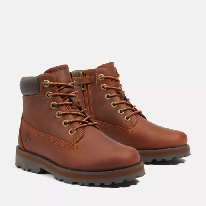 6-Inch Boot Courma Kid à zip latéral pour enfant en marron