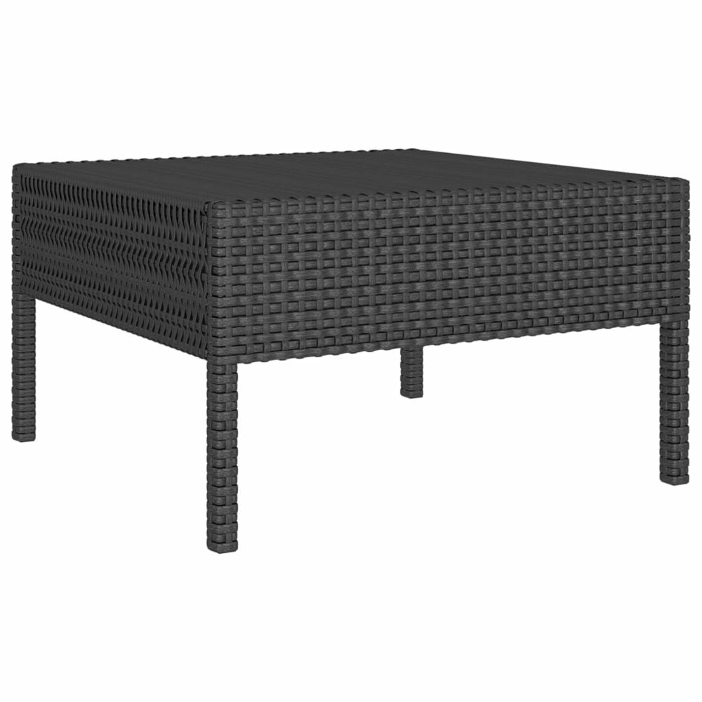 Salon de jardin meuble d'extérieur ensemble de mobilier 8 pièces avec coussins résine tressée noir