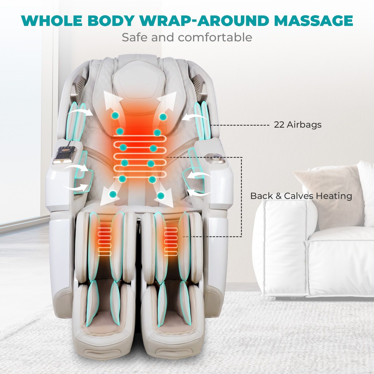 Naipo SPACEWALK MASSAGESESSEL MIT WÄRMEFUNKTION ZERO GRAVITY, SHIATSU, 3D, GANZKÖRPER, SCAN