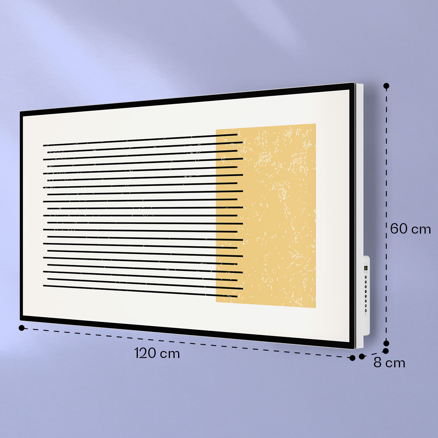 Mojave 1000 smart 2-in-1 Heizgerät Infrarot Konvektor 120x60cm 1000W RGB-Licht Geometric
