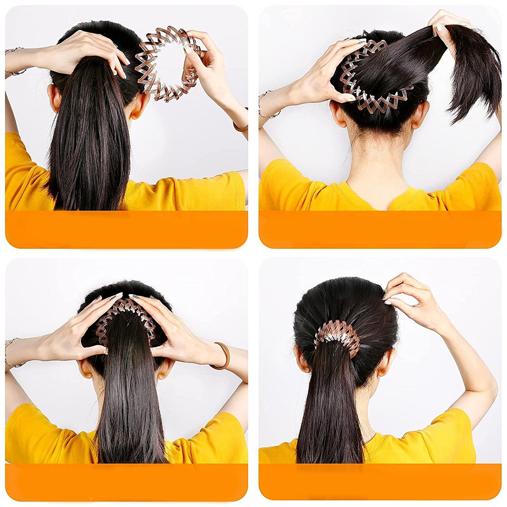 (3er Set) Ausziehbarer Krallen Haarreif Vintage Vogelnest Haarspange Haarschmuck - Bunt