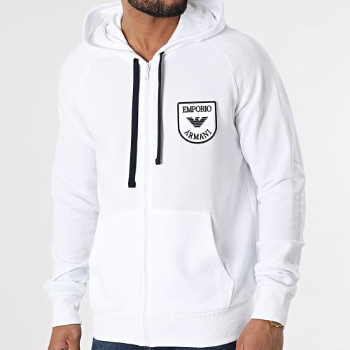 Sweat Zippé Capuche 111835-2R571 Blanc