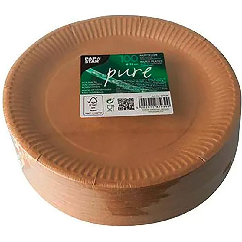 Assiette en carton Ø 19 cm Pure - Lot de 100