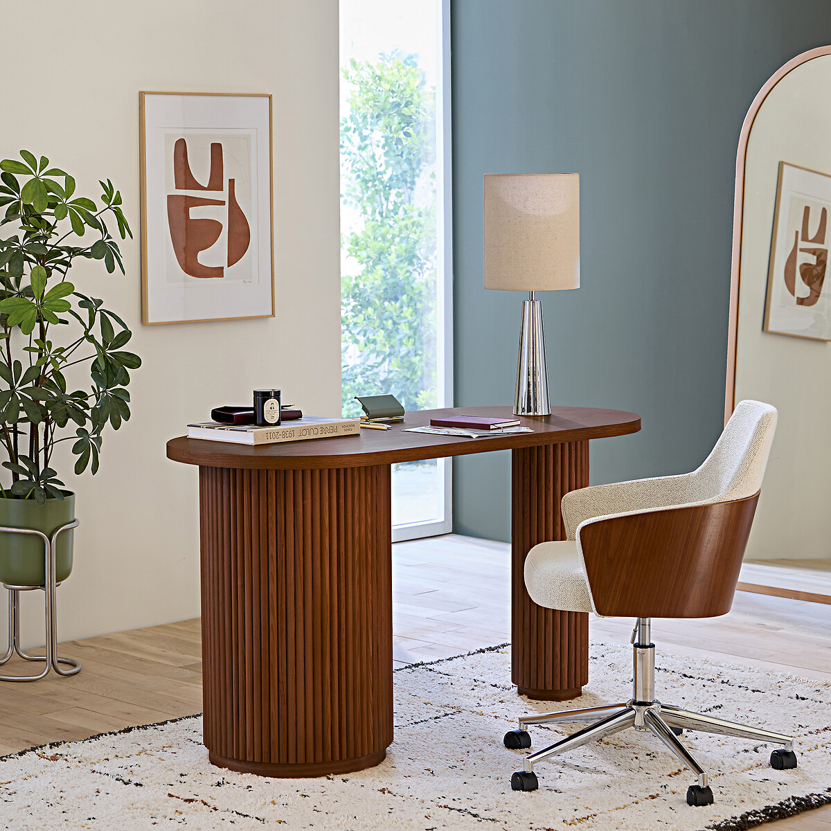 LA REDOUTE INTERIEURS<br>Secretária em formato orgânico, 1 porta, Genna