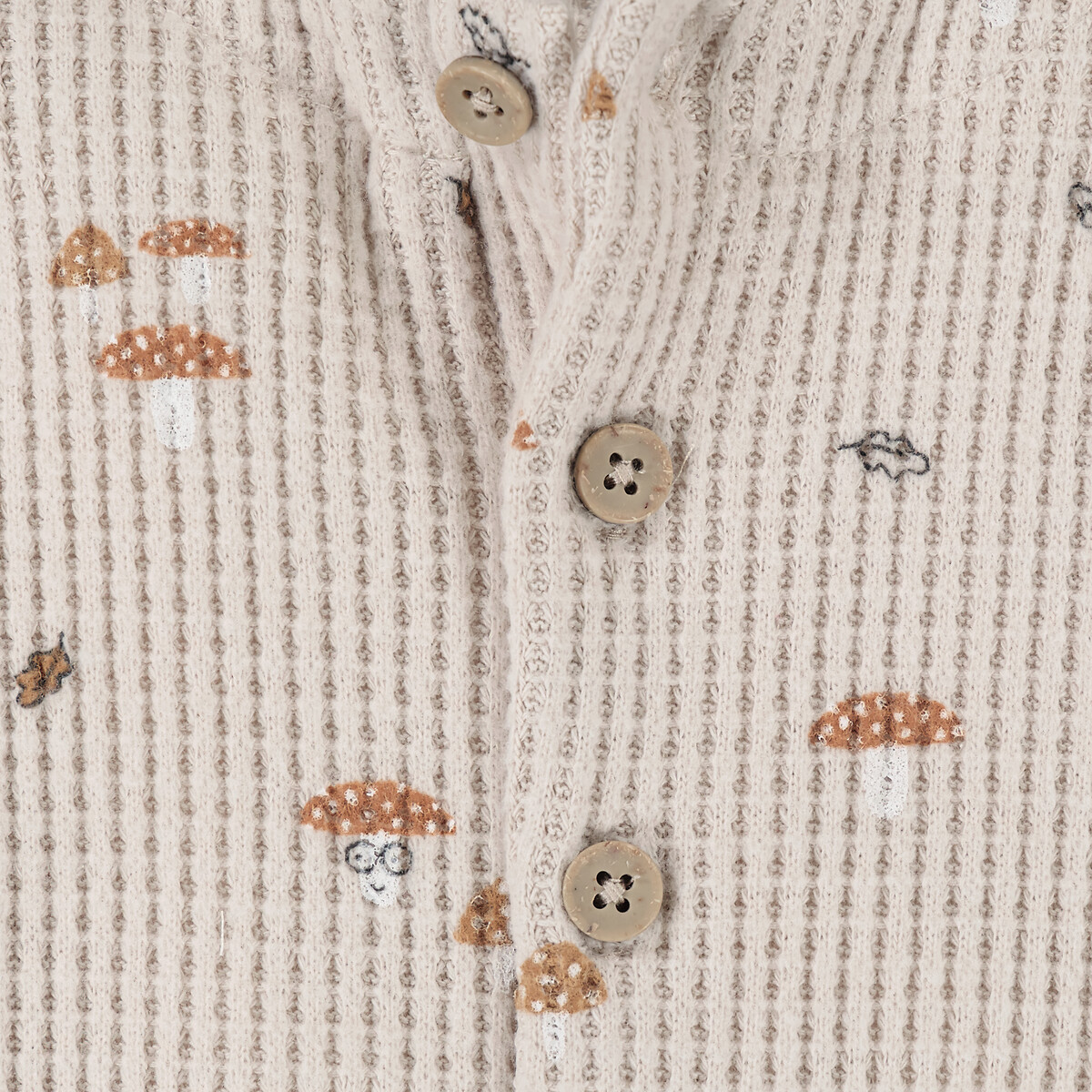 COLEÇÕES LA REDOUTE<br>Pacote combinado em tecido waffle, com estampa de cogumelos