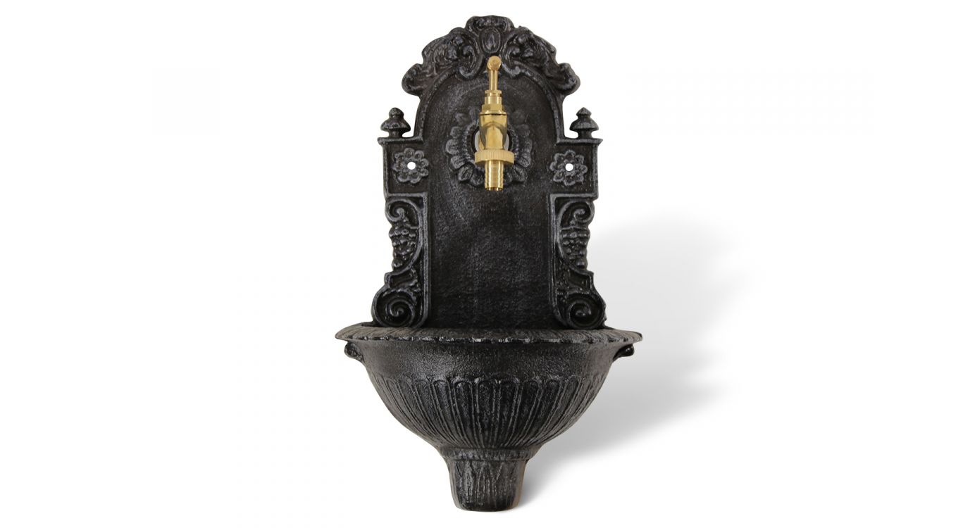 Fontaine de jardin fonte gris 24.5x12.5x40cm