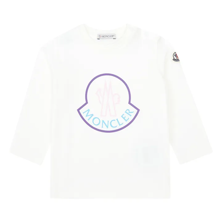 Moncler T-shirt Manches Longues Logo | Ecru
