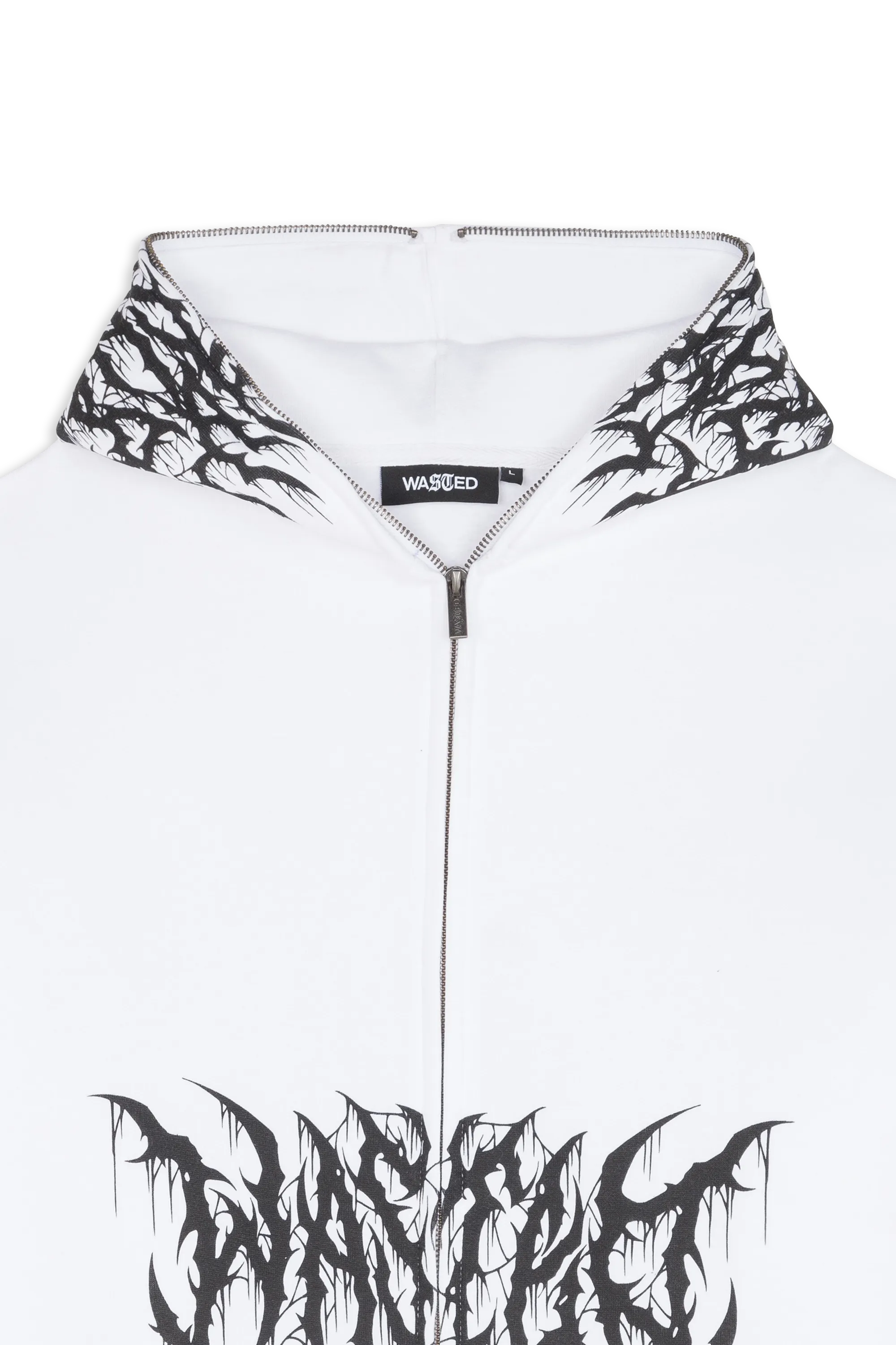 WASTED Hoodie zippé Full zip blitz  Blanc