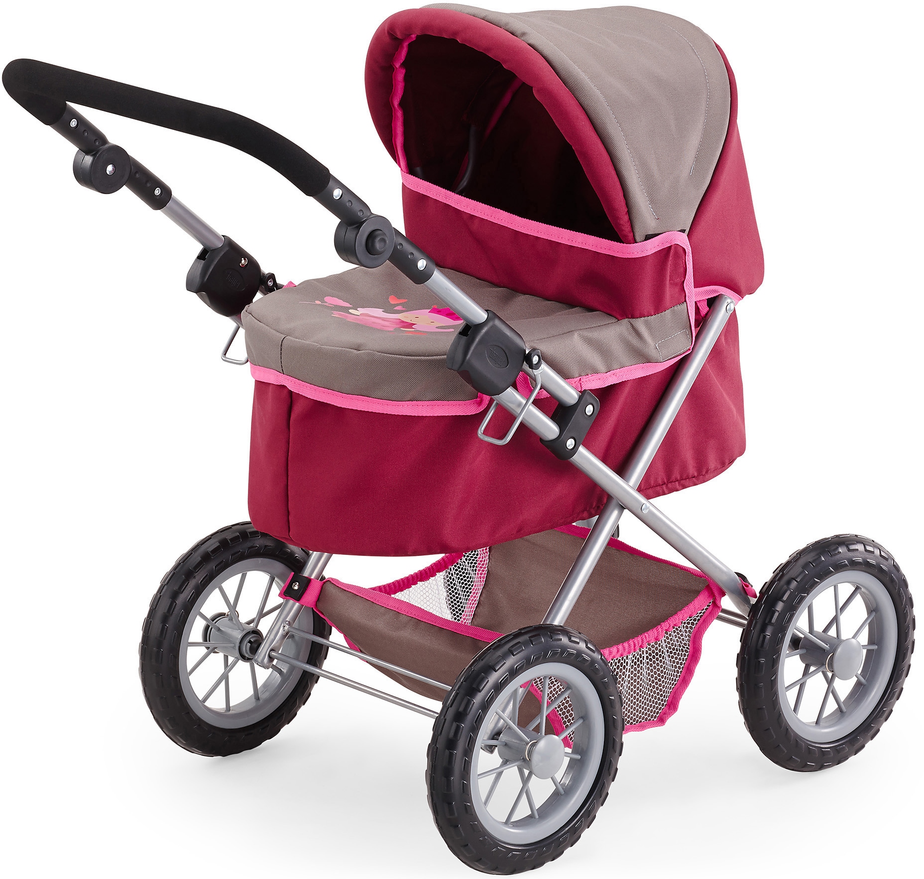 Bayer Puppenwagen »Trendy, rot/braun« mit Wickeltasche