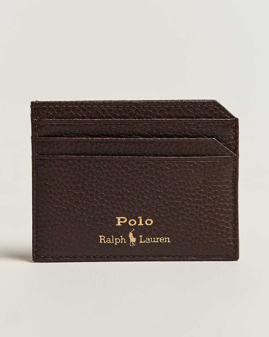 Polo Ralph Lauren Pebble Leather Card Case Dark Brown