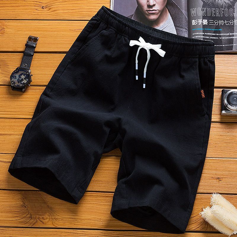 Ninine - Effen shorts met trekkoordtaille en rechte pijpen