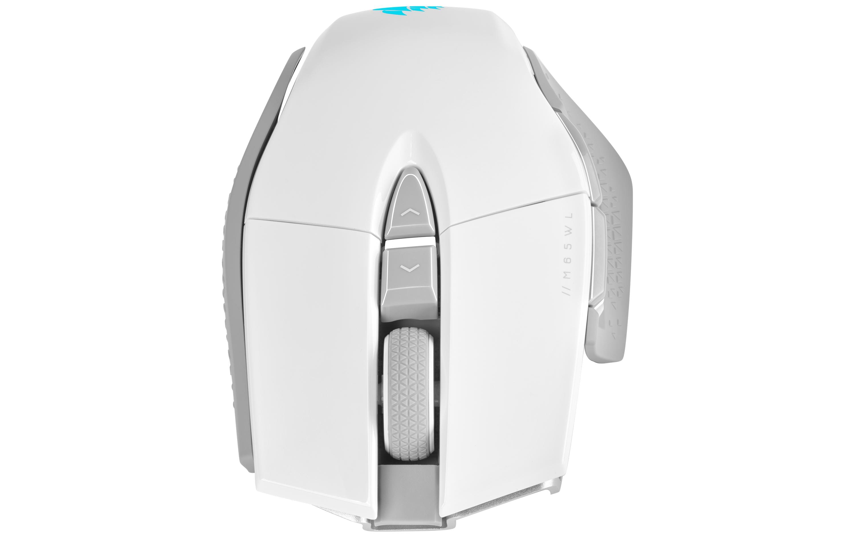 Gaming-Maus M65 RGB Ultra Wireless Weiss<br>Kabellose Gaming-Mouse mit geringem Eigengewicht und programmierbaren Tasten, speziell konzipiert für FPS-Spiele